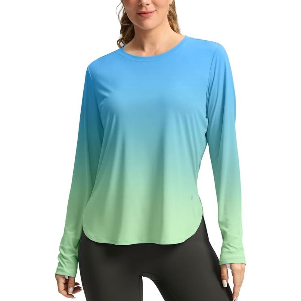 G Gradual UPF 50+ UV Sun Protection Long Sleeve Ombre Shirt Thumbholes 2XL NWOT
